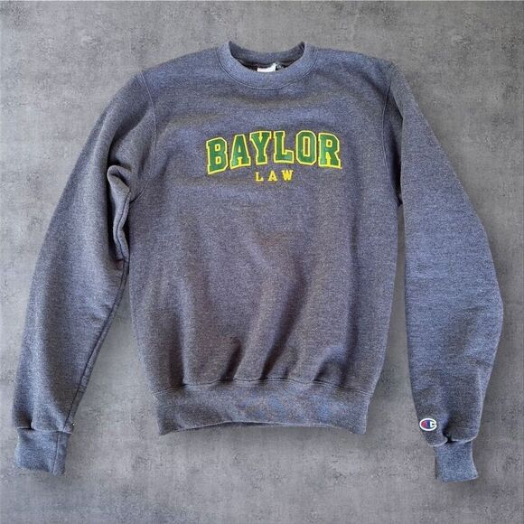 Baylor Law Gray Crewneck Sweatshirt XS Unisex Long Sleeve Pullover - Picture 1 of 6